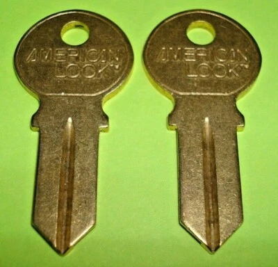 🔑LOT of 2 BRASS USA American Lock Stamped AMAAKBBOX 1041C Orignal PIN KEY BLANK