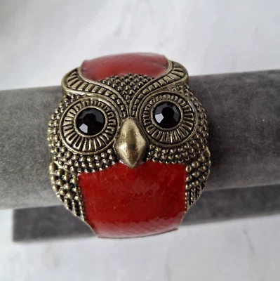 Brazalete grueso de búho rojo brazalete con abrazadera con bisagras Foto 1 de 4