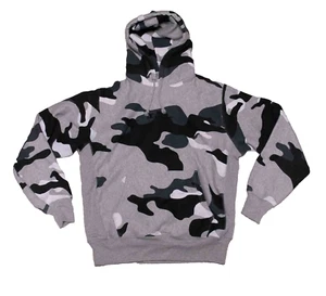Champion Hoodie Herren Large grau Camouflage Reverse Weave Pullover Sweatshirt - Bild 1 von 9