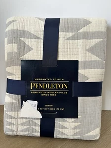 Pendleton Throw Blanket 50”x70” Moonlight Mesa Gray 100% Cotton - Picture 1 of 1
