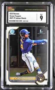 2022 Bowman Chrome Prospects Jackson Chourio #BCP-79 CSP 9 Mint - Picture 1 of 1