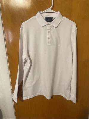 Charles Tyrwhitt Long Sleeve White PIQUE POLO  Medium NWT - Image 1 of 4