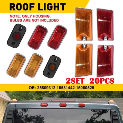 20X Cab Roof Running Marker Light Housing Amber Red For 03-09 Hummer H2/SUT EAW - Image 1 of 4