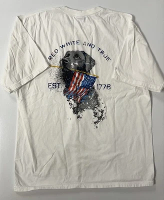 Сумасшедшие рубашки Гавайи футболка с коротким рукавом США собака красный белый истинный патриотический L - Изображение 1 из 4