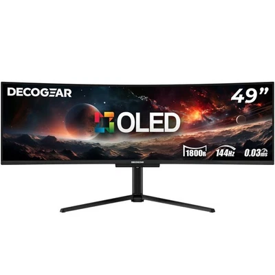 Monitor Ultrawide Deco Gear 49" QD-OLED, 5120x1440 DQHD, 144Hz, 0.03ms Foto 1 de 4