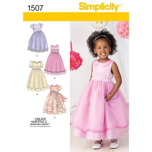 Simplicity 1507 Girl's Formal Dress Flower Girl or Easter Dress Pattern Size 4-8 - Imagen 1 de 8