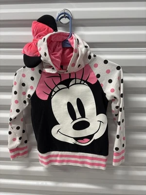 DISNEY Store SUDADERA CON CAPUCHA PARA NIÑAS MINNIE MOUSE Sudadera con capucha con lazo Talla 5/6 Foto 1 de 3