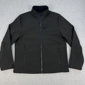 Levis Soft Shell Stand Collar Jacket Mens M Black Poly/Nylon Zip Pockets Work - Picture 1 of 11