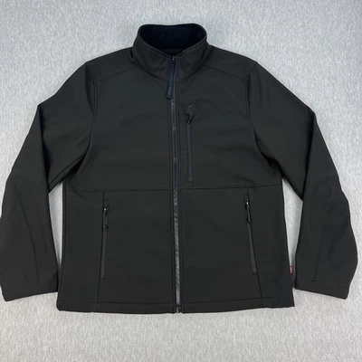 Levis Soft Shell Stand Collar Jacket Mens M Black Poly/Nylon Zip Pockets Work - Image 1 of 4