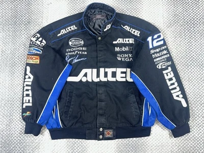 Vintage JH Design Nascar Racing Jacket Ryan Newman Alltel Dodge XL Blue Black - Image 1 of 4