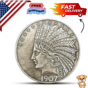 Antique Liberty Indian Head 10 Dollar Coin Uncirculated Morgan Dollar Rare Hi... - Picture 1 of 3