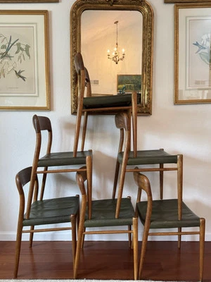 6 Niels Moller Mid Century Modern Model 75 Danish Oak Dining Chairs Set of 6 - Image 1 of 4