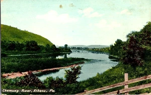 Chemung River Athens Pa vintage postcard a114 - Picture 1 of 2