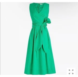 J. by J. Crew Sleeveless Wrap-top Pleaded dress In Kelly Green Front Tie Size 10 - Picture 1 of 9
