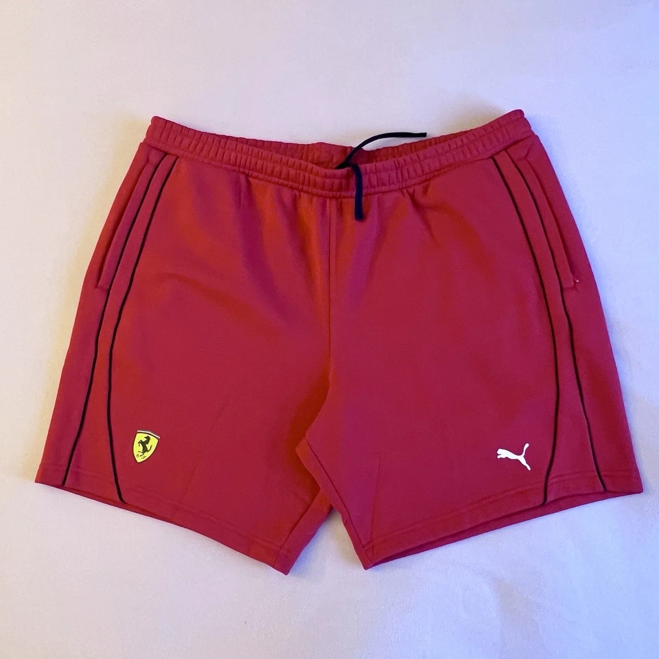 PUMA Men Scuderia Ferrari F-1 Race Shorts Red Casual Athletic Drawstring Sz 2XL - Image 1 of 4