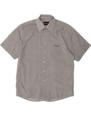 PIERRE CARDIN Mens Regular Fit Short Sleeve Shirt XL Grey Geometric DL50 - Image 1 of 3