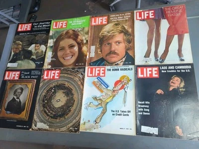 LIFE MAGAZINES Vintage Retro - LOT OF 8 VINTAGE 1968 1969 1970 Free Shipping  - Image 1 of 4