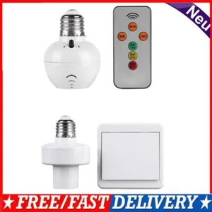 Remote Control E27 Light Socket Lamp Holder for LED Bulbs Socket Base Switch Kit - Picture 1 of 7