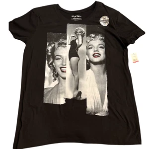 Marilyn Monroe Juniors sz XL short sleeve black t-shirt the Boyfriend Tee NWT - Picture 1 of 8