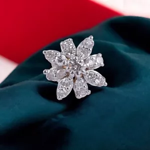 Elegant 0.25 Cts Round Brilliant Cut Natural Diamonds Nose Stud 18K Yellow Gold - Picture 1 of 2