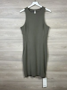 Lululemon Ribbed Softstreme Slim Fit Tank Dress Size 12 Nomad NOMD 07711 - Picture 1 of 5
