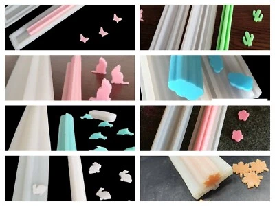 Long Silicone Embed Soap Molds. Various Shapes. Flat Rate Shipping. - Image 1 of 4