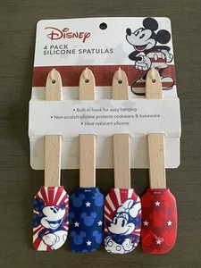 Disney MICKEY & MINNIE MOUSE 4 Silicone Spatula Set 4TH OF JULY PATRIOTIC NEW - Picture 1 of 4