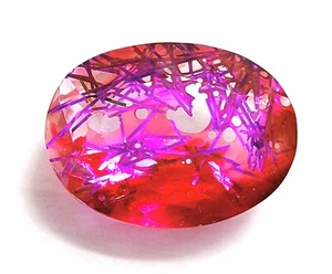 56 Ct Oval Cut Bi-Color Rutilated Quartz Natural Certified Loose Gemstone KKK - Picture 1 of 8