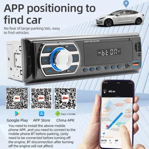 12V Single 1 Din Bluetooth Car Radio MP3 Audio Multimedia Voice Assistant Player - Picture 1 of 14