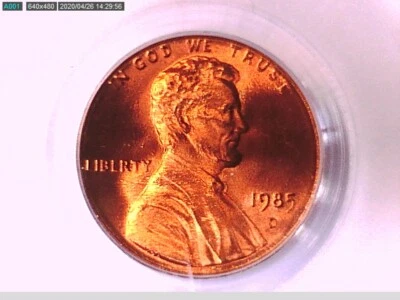 1985 D Lincoln Memorial Cent PCGS MS 67 RD 16412328 Video - Image 1 of 3