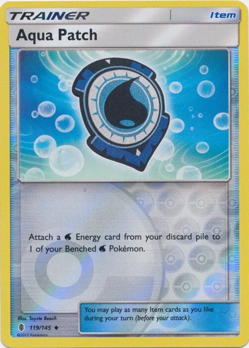 Pokemon - Aqua Patch - 119/145 - Uncommon - Reverse Holo - Sun & Moon Guardians  - Image 1 of 1