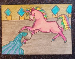 ACEO Original "Fighting to Give, Water to Live" - Picture 1 of 1