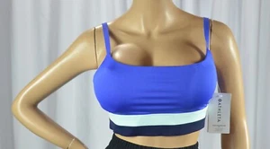 NWT $59 Athleta Size S A-C Cerulean Blue Coastline Bikini Swimsuit Top #988607 - Picture 1 of 9