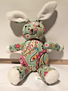 Peluche Vera Bradley Baby Bunny Rabbit verde estampado floral 10"" 2013 - Imagen 1 de 4