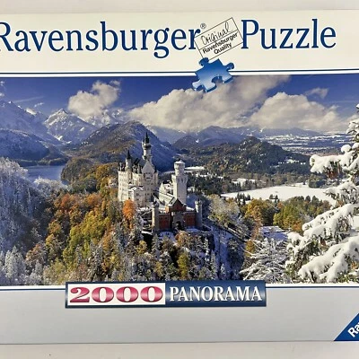 Ravensburger Puzzle Schloss Neuschwanstein Castle Panoramic 2000 Pc 52in x 24in - Image 1 of 4