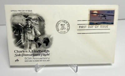 US FDC 1977 Charles A.Linderbergh Solo Transatlantic Flight  - Image 1 of 2
