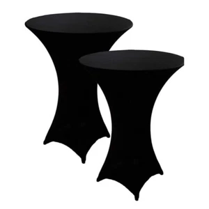 Cocktail Spandex Fitted Stretch Tablecloth Set of 2 Highboy Catering Event Party - Picture 1 of 3