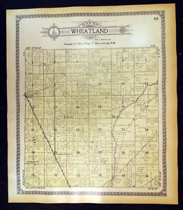 1910 Plat Map Wheatland Township Will County  Illinois Du Page River - Picture 1 of 6