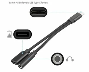USB-C To 3.5mm Adapter Headphone Jack Type C Phone Convertor Audio Charging - Photo 1 sur 5
