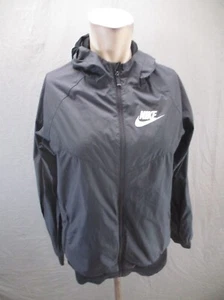 NIKE Size XL Kids Unisex Black Full Zip Stand Collar Zip Pocket Windbreaker 936 - Picture 1 of 11