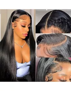 13X6 HD Lace Front Perücke Echthaar Brasilianisches Haar Transparent Lace Frontal 24" - Bild 1 von 7