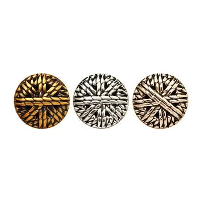 5pcs Vintage Woven Pattern Metal Button for Clothing Sewing Crafts DIY 15-25mm - Image 1 of 4