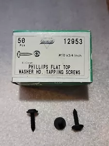 Auveco 12953 #10 x 3/4", Phillips Flat Top Washer Head Tapping Screws; Qty 50 - Picture 1 of 1