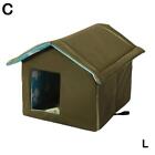 Warm Outdoor Cat House Collapsible For Winter Cat Tent Water-Resistant C0N8