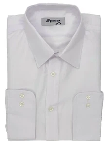 Men's White Slim Fit Microfiber Dress Shirt - Picture 1 of 2