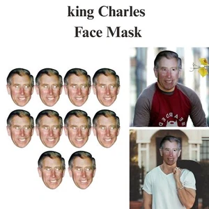 King Charles Face Mask Royal Fancy Dress Birthday Street Party Pack of 5/10/20 - Picture 1 of 10