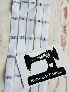 Pack of 100 baby 0000 000 00 0 1 - woven sew-in clothing size labels WHITE - Picture 1 of 3