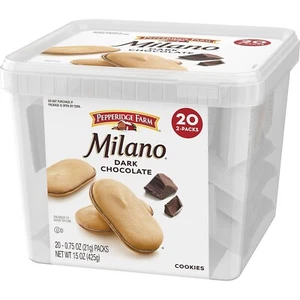 Galletas Pepperidge Farm Milano, chocolate negro, 20 paquetes tina, 2 galletas por paquete - Imagen 1 de 4