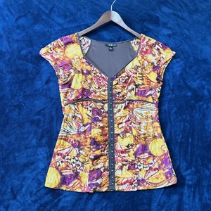 Agb Womens Y2K Babydoll Corset Top Size XL Sweetheart Butterfly Wing Punk Goth - Picture 1 of 20