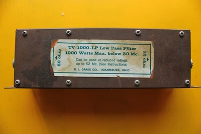 R.L. Drake Co. TV-1000-LP Low Pass Filter 1000 Watts Max 52 Ohm Ham Radio - Image 1 of 3